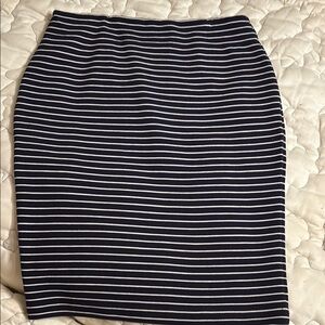 Joules Navy and White Striped Pencil Skirt